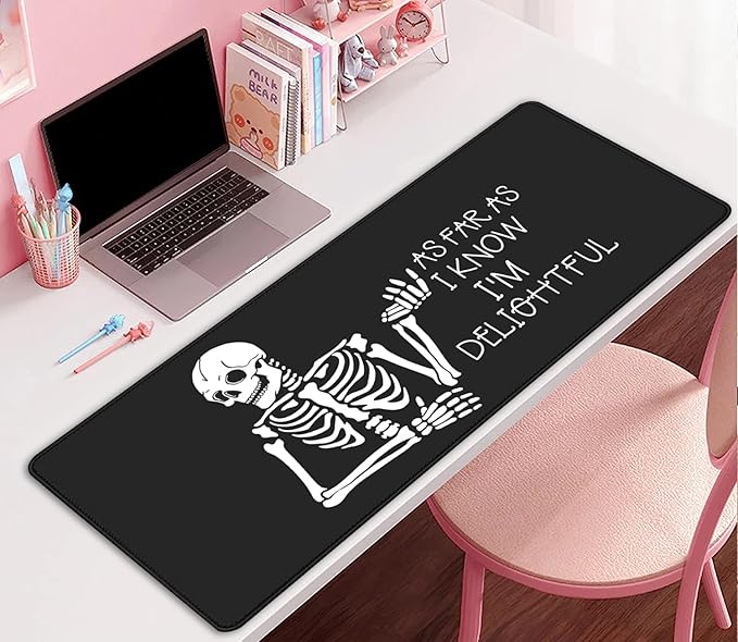 Skull Skeleton Mouse Pad for Desk,Desk Mat for Desktop,Keyboard and Mouse Pad,XL Gaming Mouse Pad Mousepad for Computer Office Home Work(27.5X11.8 in)