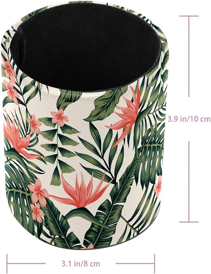 Pen Holder Tropical Leaf Pencil Holder for Desk Makeup Organizer Office Supplies for Home,Kids and School