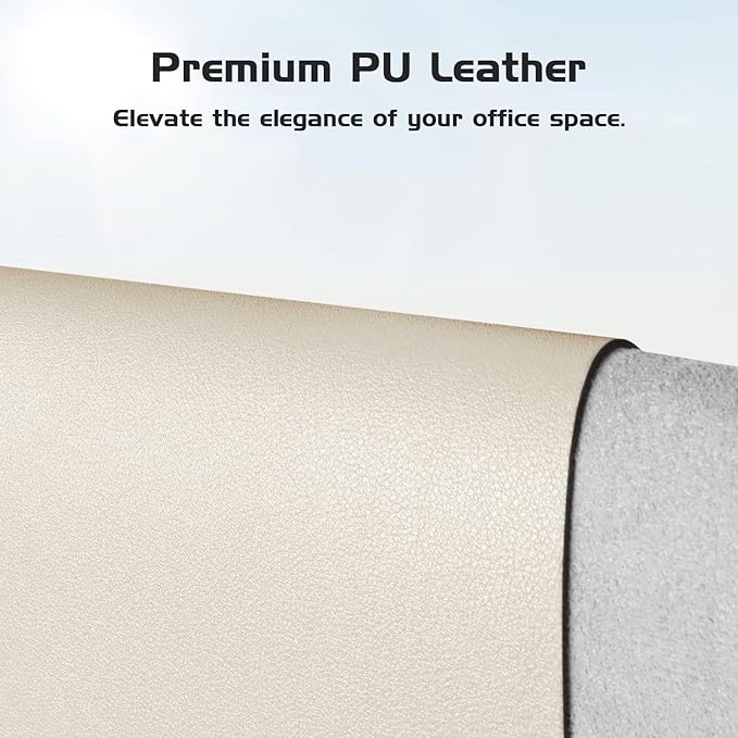 Aothia Leather Desk Pad Protector - Large Mouse Pad, Office Mat, Non-Slip PU Leather Blotter, Laptop Desk Pad, Waterproof Writing Pad for Office and Home (Beige, 38" x 13.7")