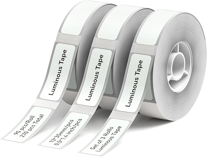 NIIMBOT Thermal Label 3 Rolls Set Home School Office Storage and Organization for NIIMBOT D11 D110 D101 H1S Label Maker (1335LUMINOUS)