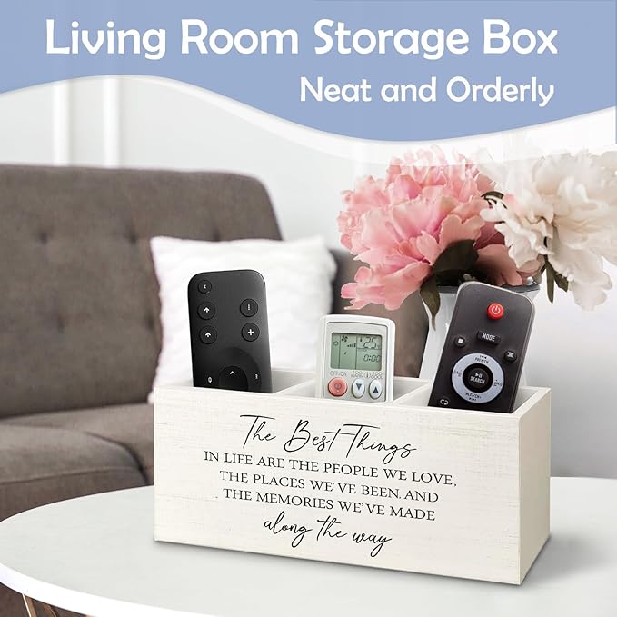 SNNDER The Best Things in Life Inspirational Pen Holder for Desk, Gifts for Family Best Friends, Motivational Wooden Pen Pencil Holder Organizer for Home Office Desk Accessories