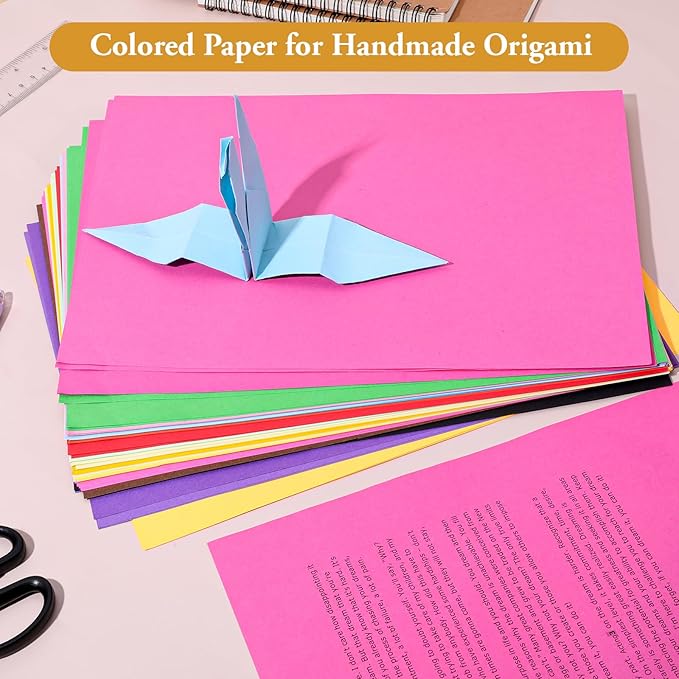 Color Copy & Print Paper 8.3"x11.7" 300 Sheets 20 Colors Rainbow Printer Paper Pastel Color Multipurpose Papers Portable Colored Copy Papers for DIY Cut Art Craft Office School Print Copys Document