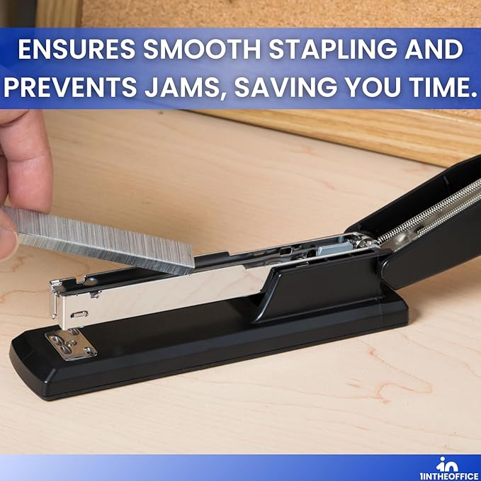 1InTheOffice Staplers for Desk, Heavy Duty Desk Stapler, Full Strip, 20-Sheet Capacity, Black, 4-Pack
