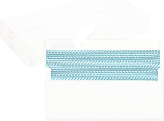 50 Pack #10 Business Envelopes, White Standard Envelopes Self Seal, Letter Size Business Mailing Envelopes for Checks Letters Invoices Statements Birthday Graduation Wedding,4 1/8 x 9 1/2 Inch