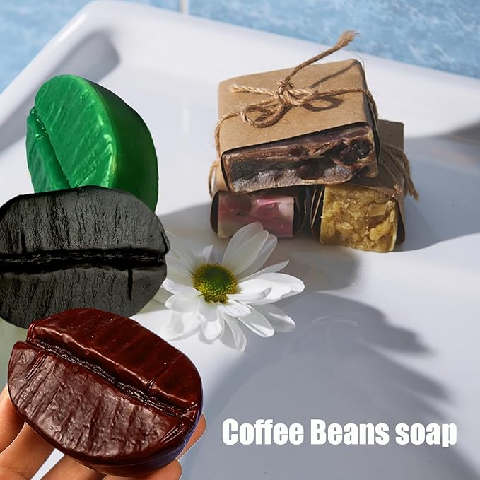 2 Pack Premium Silicone Soap Making Molds, Coffee Bean Silicone Molds for DIY Crafts Soap Candle (New)