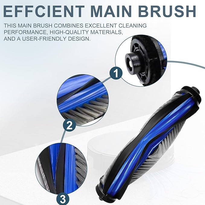 Homruich Main Brush Accessories for Ecovacs T50 Max Pro Omni and X9 Pro Omni Robot Vacuum Cleaner, T50 Max Pro Omni Replacement