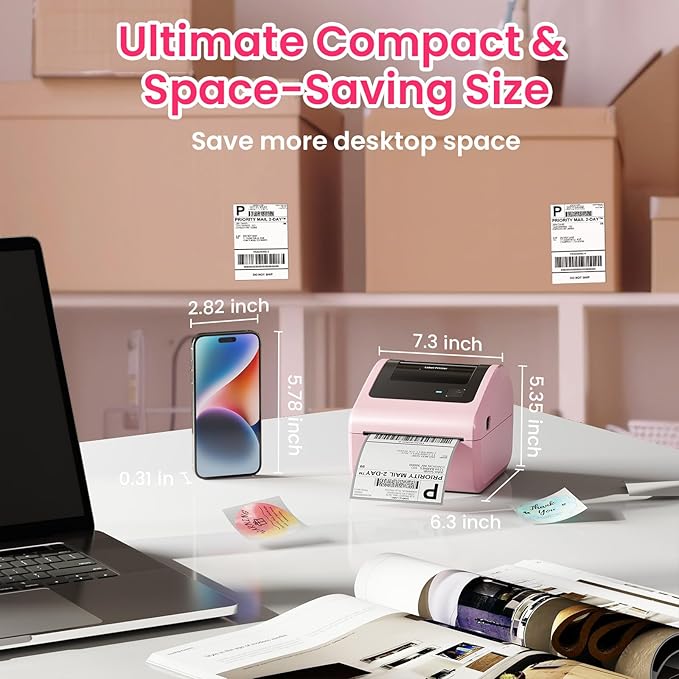 Bluetooth Thermal Label Printer 4x6 - D450BT Shipping Label Printer for Small Business, Shipping Packages, Office, Home, Compatible with Ebay, USPS, Shopify, Amazon, Tiktok