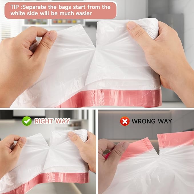 Trash-Bags 4 Gallon Small Drawstring-Garbage-Bag Kitchen - Clear White 57 Count Unscented Recycling Compactor Can Liners for Bathroom Bedroom Office Car Outdoor Garden Leaf Waste Basket