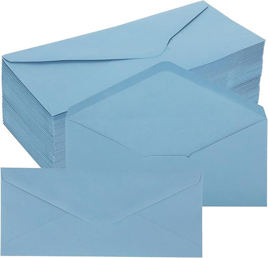 Whaline 50Pcs Business Envelopes Dusty Blue Mailing Envelopes V-Flap Envelope for Invitations Mailing Letters Checks Sending Card, 4 1/8 x 9 1/2 Inch
