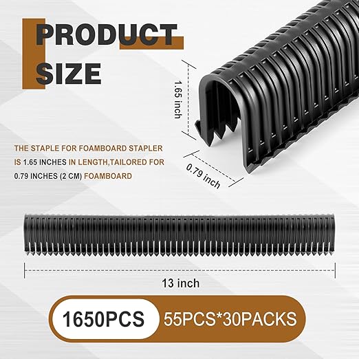 1650 Pcs Staple for Foamboard Stapler 1.65″ Staples for 1″ and 2″ Foam Board (Pex Stapler Not Included)