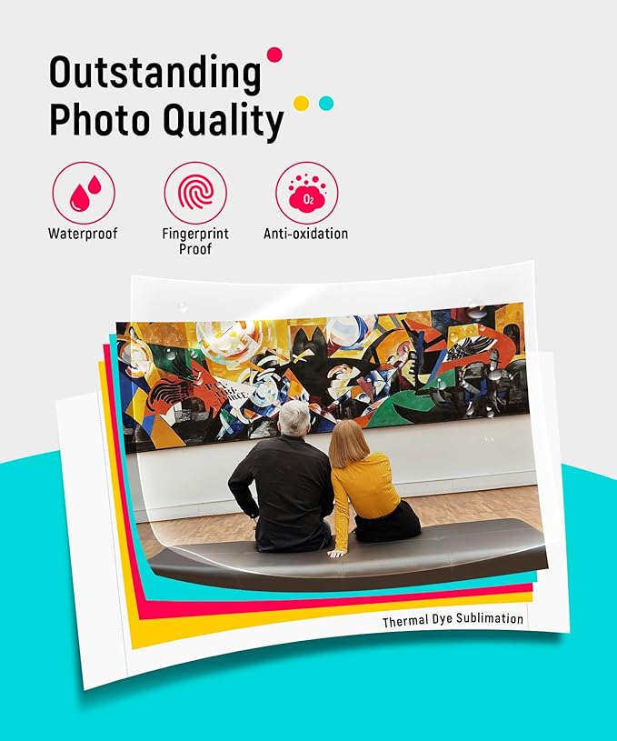 Liene M100 4x6'' Photo Printer, Wi-Fi Picture Printer, 20 Sheets, Full-Color Photo, Instant Phone Printer for iPhone, Android, Smartphone, Thermal Dye Sublimation, Portable Photo Printer for Home Use