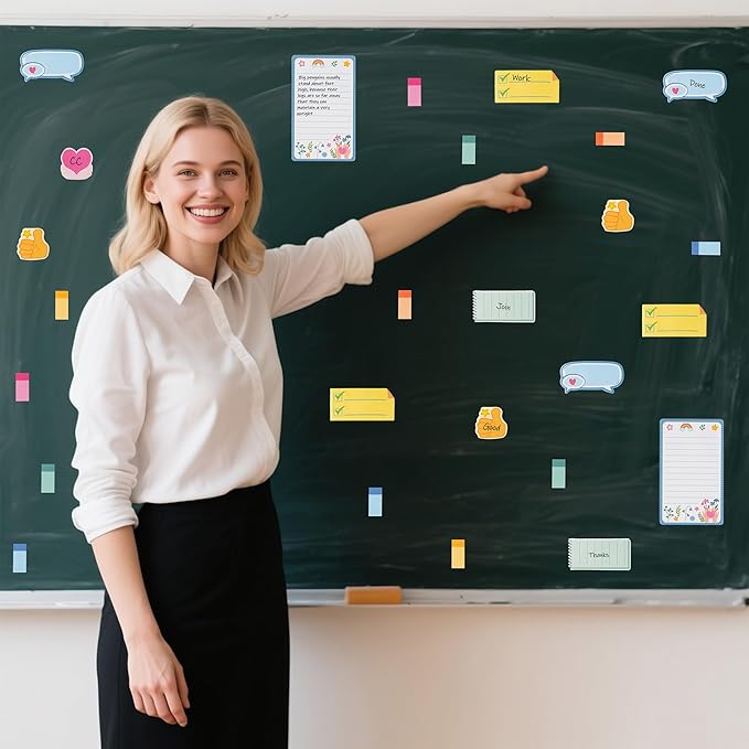 B1ykin Sticky Notes Set, School Counselor Theme Wildflowers Self-Stick Notes Pad Teacher Appreciation Gifts, Self-Adhesive Writing Memo Pages Sticky to Do Notepad for Class Office (School Counselor)