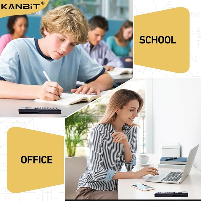 Scientific Calculator 2 Pack,2-Line Clear Display 240 Functions Basic Calculator AAA Battery Operated for Math Algebra Fraction Non Graphing Auto Shut-Off Calculator for Students&Business,Black