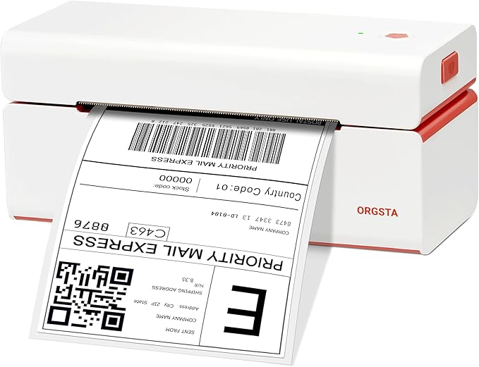 ORGSTA USB Shipping Label Printer - T001 4x6 Thermal Label Printer for Small Business, High Speed Label Printers for Shipping Package, Used for Ebay, Amazon, Shopify, Etsy, USPS, FedEx(USB Only)
