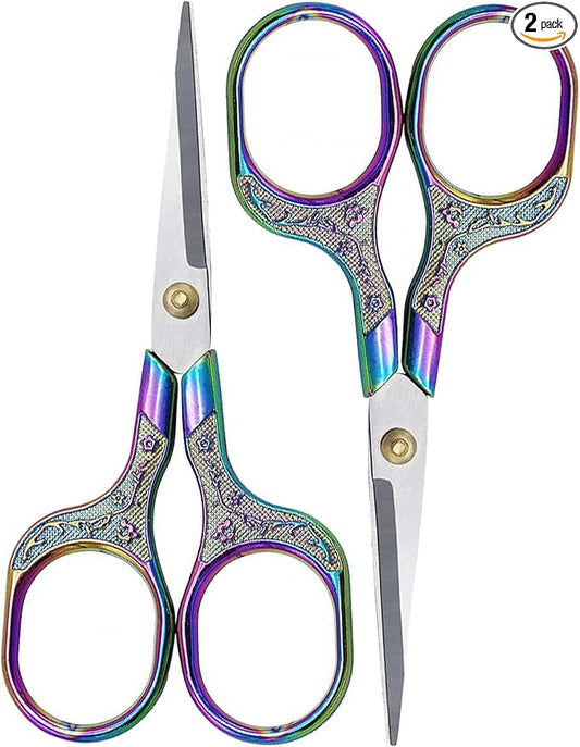 Mini Scissors Stainless Blade Metal Handle 2 Pack Office School Classroom Student Teacher Crafting Fabric Sewing Gift Wrapping All Purpose