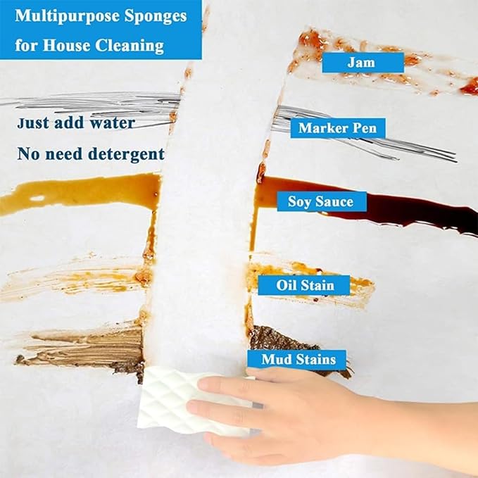10 Pack Magic Sponges Eraser - Melamine Sponge 4X Density - Long Lasting Multifunctional Cleaning Sponges Suitable for Kitchen, Bathroom, Bathtub, Car, Toy (4.33x2.36x0.79 in)