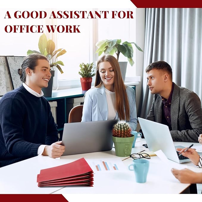 36 Pcs Classification Folders Letter Size, 1 Divider Pressboard File Folder with Fasteners, Expanding File Organizer Bulk for Teachers, Clergy, Office, Church, Christmas Donations (Red)