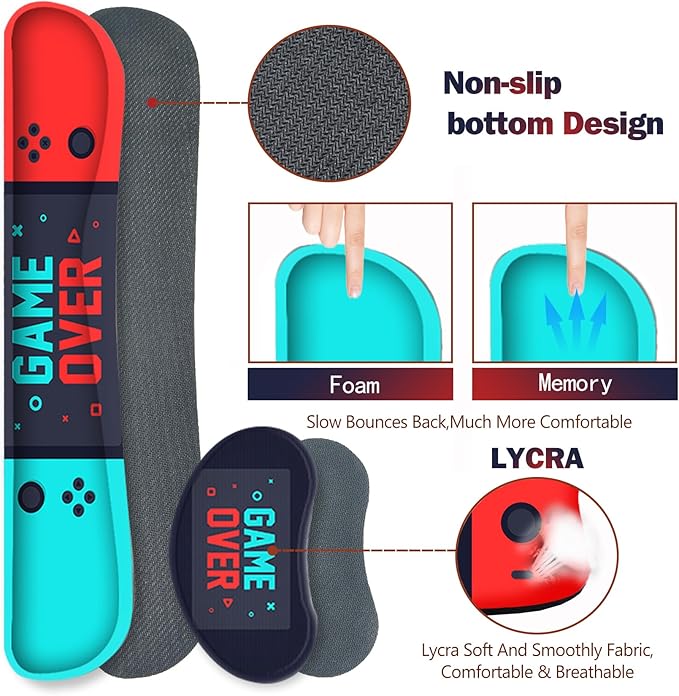 ARTSO Large Gaming Mouse Pad, Keyboard Wrist Rest Pad & Wrist Support Mousepad Set, Stitched Edge, Extended, Non-Slip Base, Memory Foam Desk Mat, Green Red Game Console