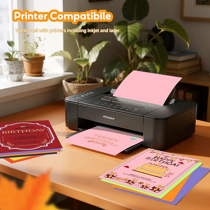 Pink Cardstock 8.5 x 11, Colored Cardstock Paper, Printer Paper, 40 Sheets Pink Card Stock for Birthday, Invitations, Art, Drawing, Menus, DIY Cards, Tags, Crafts Certificates, Party, Decoration