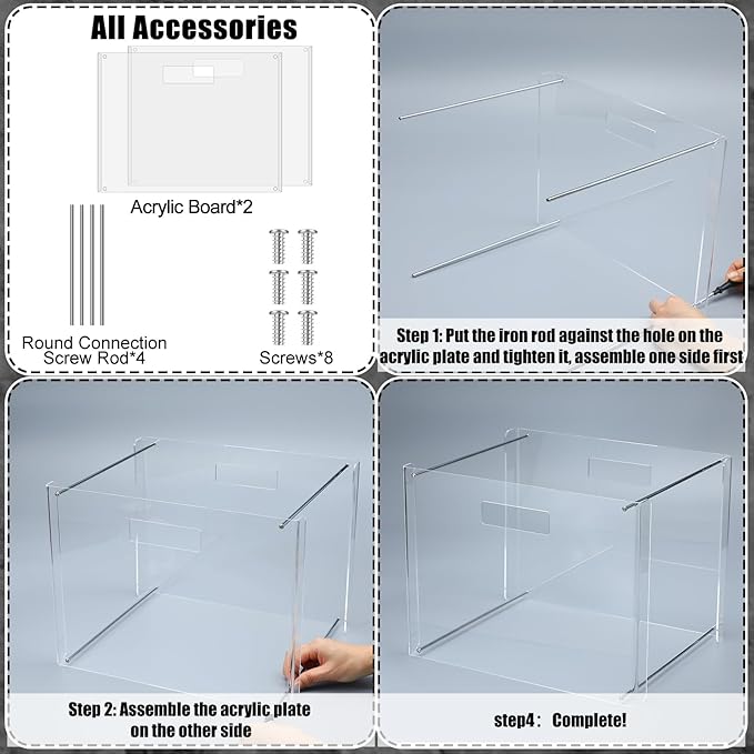 24 Hanging File Folder with Acrylic Organizer for Letter/a4 Size Desktop Clear File Storage Box with Handles for Home Work Office Use(Black,Classic)