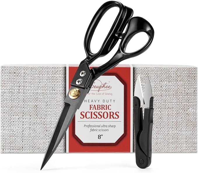 Fabric Scissors Professional Heavy Duty 8 inch Sharp Fabric Shears for Tailor Industrial Sewing Scissors for Cutting Clothes Upholstery Leather Ideal Home and Commercial Fabrics Sewing Accessories
