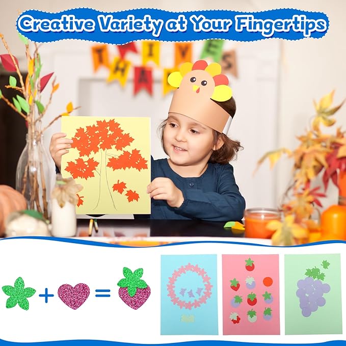 Harloon 10 Pcs Craft Hole Punch Shapes 1 Inch Paper Punch Hole Mix Shapes Cutters for Paper Crafting Scrapbooking Kids Teacher Office Supplies(Classic)