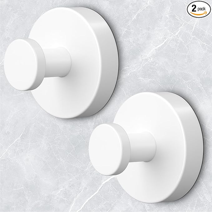 WingWider Shower Hooks for Inside Shower,Suction Cup Hooks for Glass Window,Removable Towel Hooks for Bathrooms,2 Packs(White)