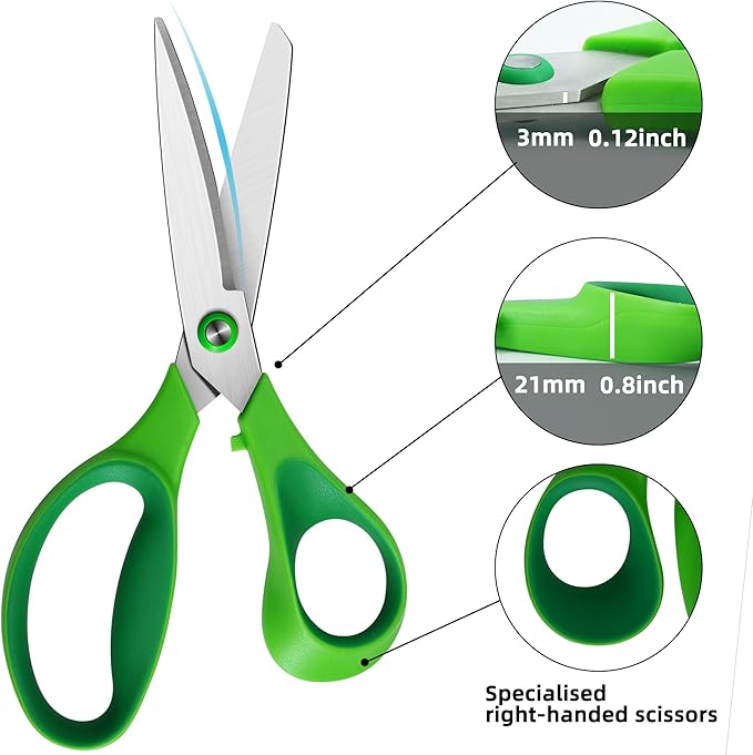 All Purpose Heavy Duty Scissors, Sharp Stainless Steel Blades, Comfort Grip Handles, Multipurpose for School, Home, Office, Art, Craft, Sewing, Tailor - 5 Pack