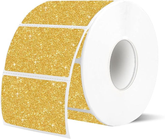 2.25"x1.25" Direct Thermal Labels, Holographic Thermal Printer Labels for Barcode, Self-Adhesive Address Shipping Thermal Label Stickers-1 Roll, 300 Labels, Holographic Gold