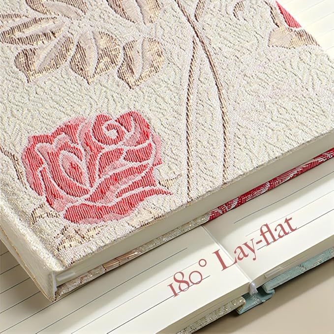 Journals for Women, Wide Ruled, A5, 6x8, Hardcover, Lay Flat, Writing Notebook, Personal Journal, Husband and Wife Journal, Anniversary Journal, Wedding Notebook, Red Rose Gifts for Her