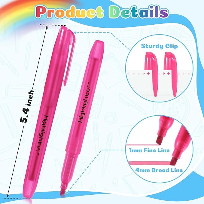 GORWARE 156 Pack Highlighters, Chisel Tip, 6 Assorted Colors, Non-Toxic Highlighter Markers for Adults Kids Highlighting in Home School Office (156)