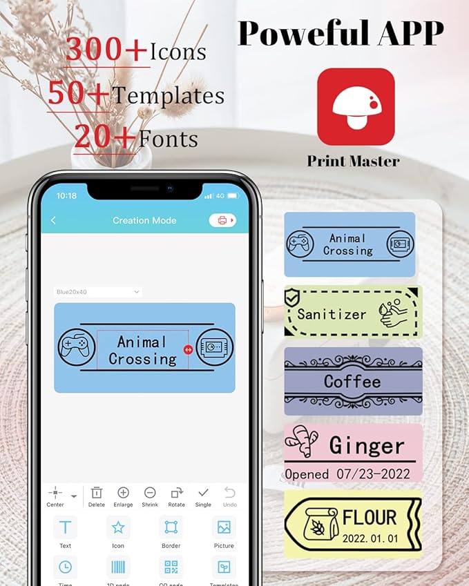 Phomemo Large Label Maker D50 for 3/5" to 9/10" Tape Portable Bluetooth Label Maker Machine, for Address,Organization,Office,Home, USB Rechargeable,Support iOS & Android