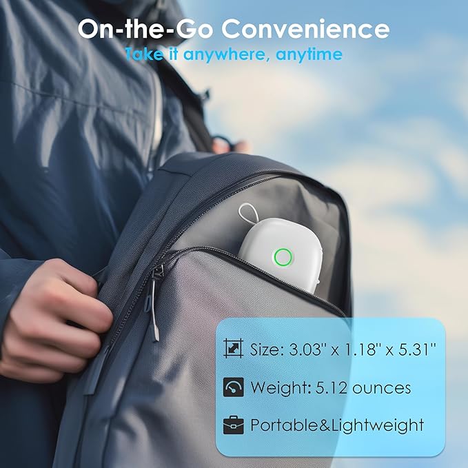 Mini Label Maker Machine with Tape – L13 Portable Bluetooth Label Printer, Wireless Thermal Sticker Maker for School, Home, and Office – White