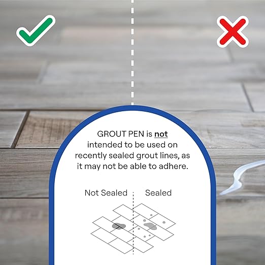 Grout Pen Black Tile Paint Marker: Waterproof Grout Paint, Tile Grout Colorant and Sealer Pen - Black, Narrow 5mm Tip (7mL) - 3 Pack