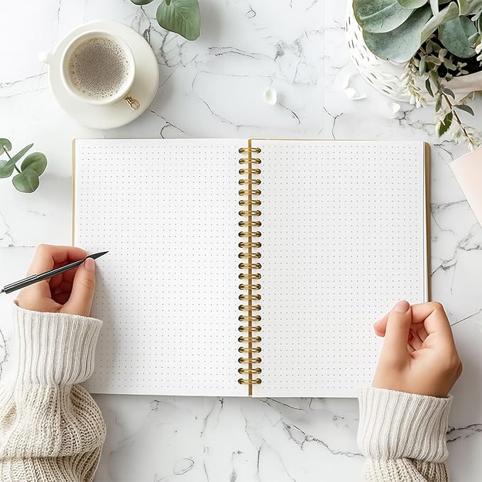 Guymn Vintage Witchy Moon Notebook, Dark Cottagecore Wildflower Floral Journal, Gothic Floral Full Moon Hardcover Spiral Notebooks 5.5x8.3 Inch