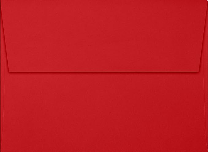LUXPaper A7 Invitation Envelopes | Peel & Press | 5 1/4" x 7 1/4" | Ruby Red | 80lb. Text | 50 Qty