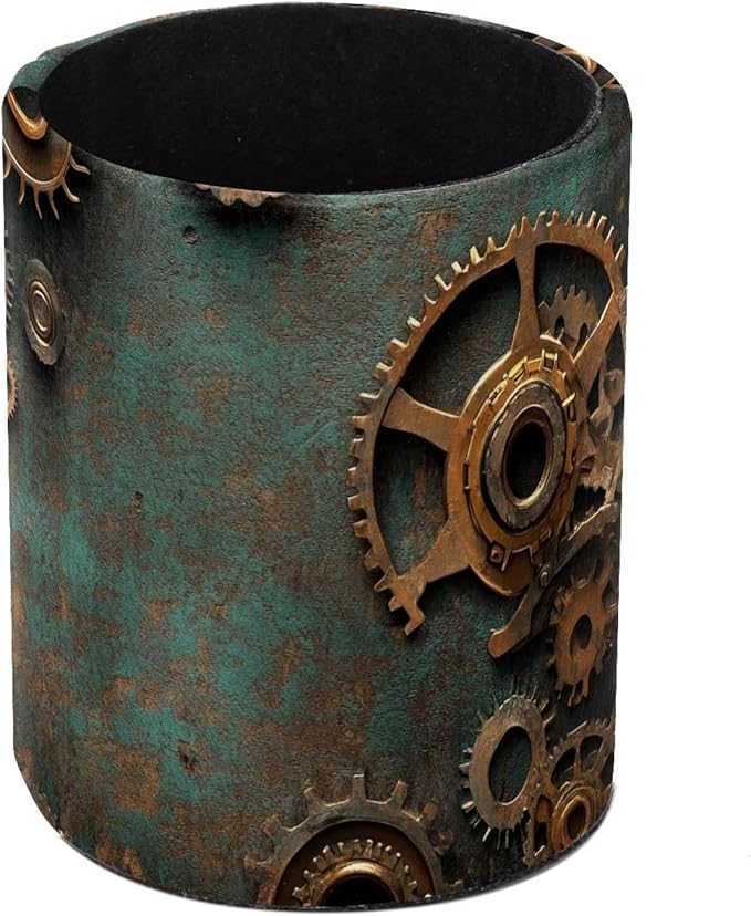 Pen Holder, Steampunk Gears background (1) Pencil Holder for Desk Makeup Organizer Multifunctional Office Supplies for Home,Kids and School