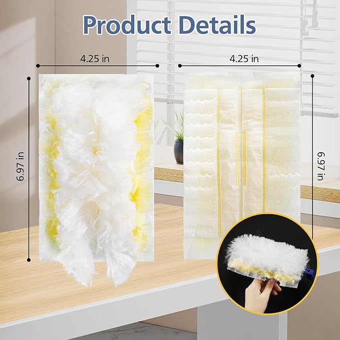 Duster Refills,35 Count Disposable Duster Refill Heavy Duty Dusters Refills Replacement Head,Yellow