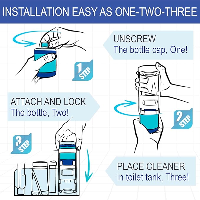 eHouse Automatic Toilet Bowl Cleaner with Refill — Antibacterial Flush-Activated Cleaning System, Long-Lasting Performance & Fresh Apple Scent