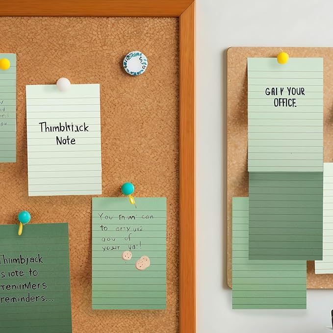 12Pcs Sage Green Lined Sticky Notes 4 x 6 in Assorted Green Self-Adhesive Notepads Removable Memo Pad for Office School Home Supplies, 6 Colors