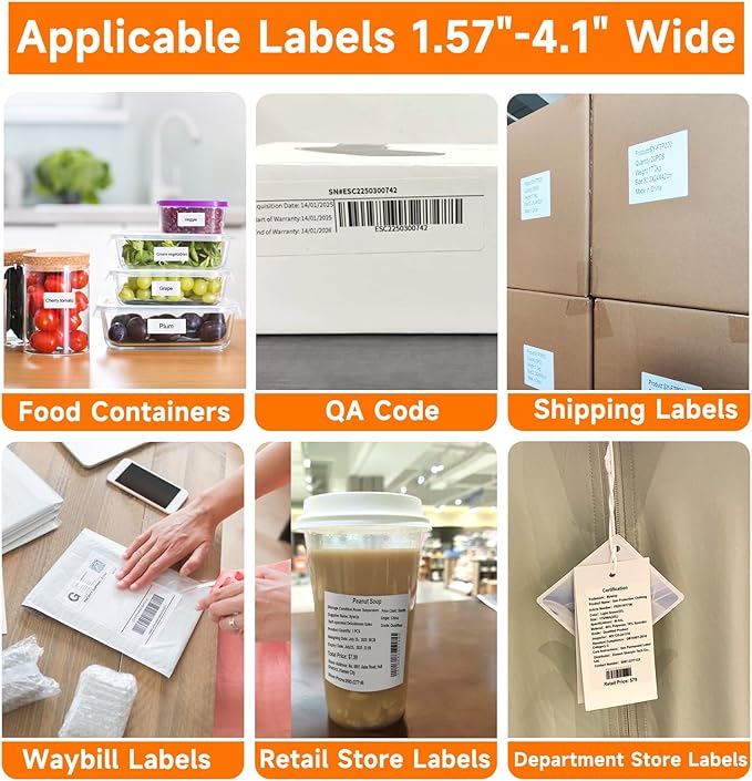 Bluetooth Thermal Shipping Label Printer, Wireless 4x6 Shipping Label Printer for Small Business, Support iOS, Android, Windows and Mac, Compatible with Amazon, Ebay, Shopify, Etsy, USPS.