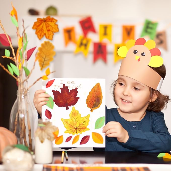 30 Pack 1200 Sheets Fall Maple Leaves Sticky Notes Colorful Autumn Leaves Self-Adhesive Notepads Thanksgiving Memo Pad Message Reminder for Office Home School Supplies