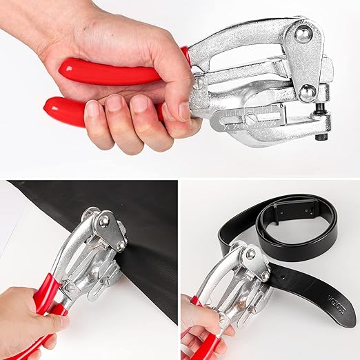 Heavy Duty Hole Punch Tool Set - NiQinWuKin Metal Hole Punch Professional Heavy Duty Hole Puncher Hand 3/32in to 9/32in for Aluminum, Brass, and Steel Sheet Metal and More with Storage Box (Red)