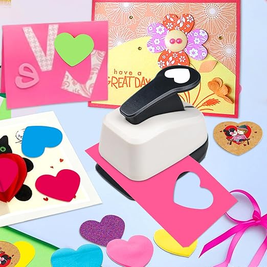 Heart Hole Punch 1 inch Heart Punch for Crafts Hearts Shaped Hole Puncher for Crafts Hearts Shape Paper Punch Craft Punches for Scrapbooking, Card Making