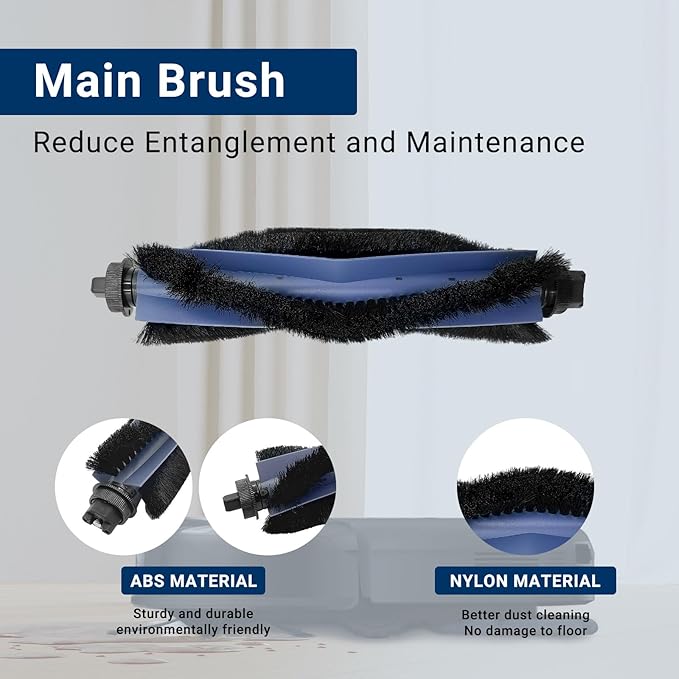 JoyBros 27-Pack Big Accessories Kit For Eufy Omni C20, Replacement Parts include 2 Main Brush, 6 Side Brushes, 6 Dust Bags, 6 Mop Pads, 6 Washable Filters, 1 Cleaning Tool