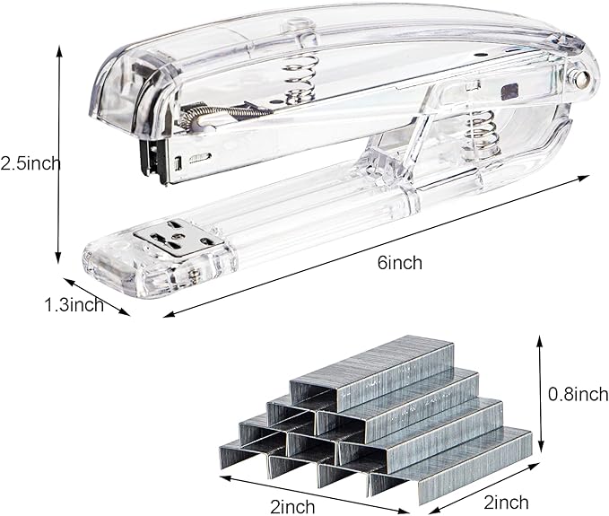 Transparent Acrylic Stapler - Silver, Modern Style for Office