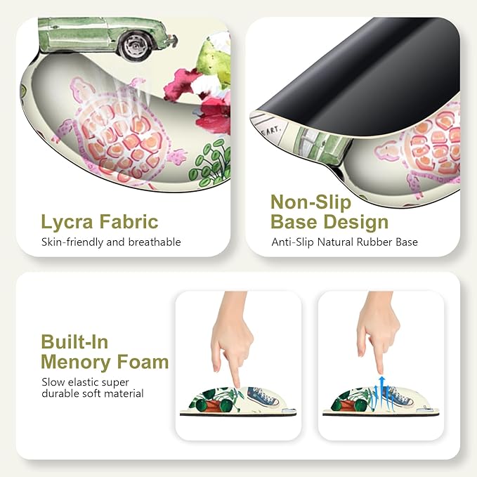 Mouse Pad, 4 in1 Large Desk Mat, Desk Pad Matt for Desktop, Anti-Slip XXL Big Computer Ergonomic Mousepad with Wrist Support for Keyboard and Mouse for Women I Watercolor Stickers