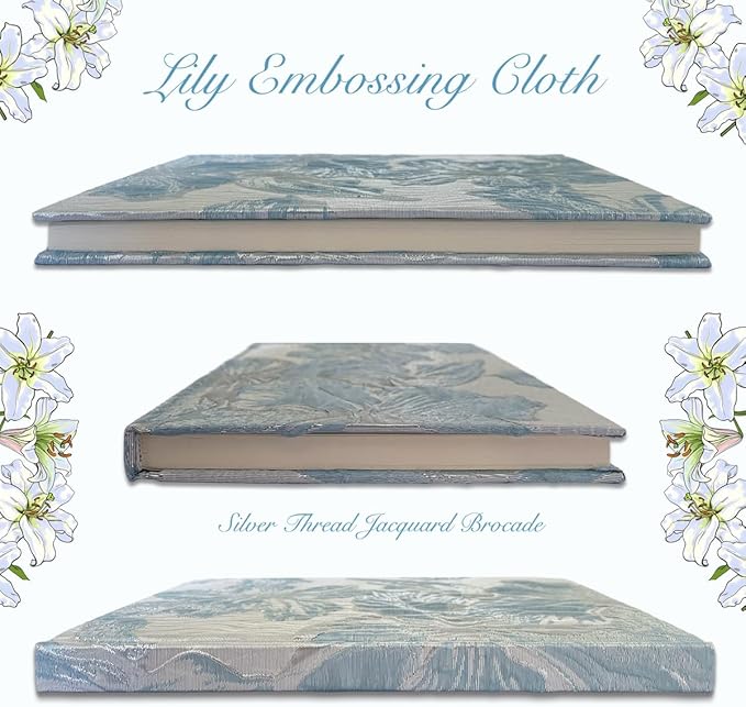 Hardcover Journal, Flower Notebook, A5, 6x8, Lined Pages, Lay-flat, Beautiful Journal for Women, Lily Flower, Blue Journal for Writing, Personal Notebook, Dream Journal, Self Care Journal