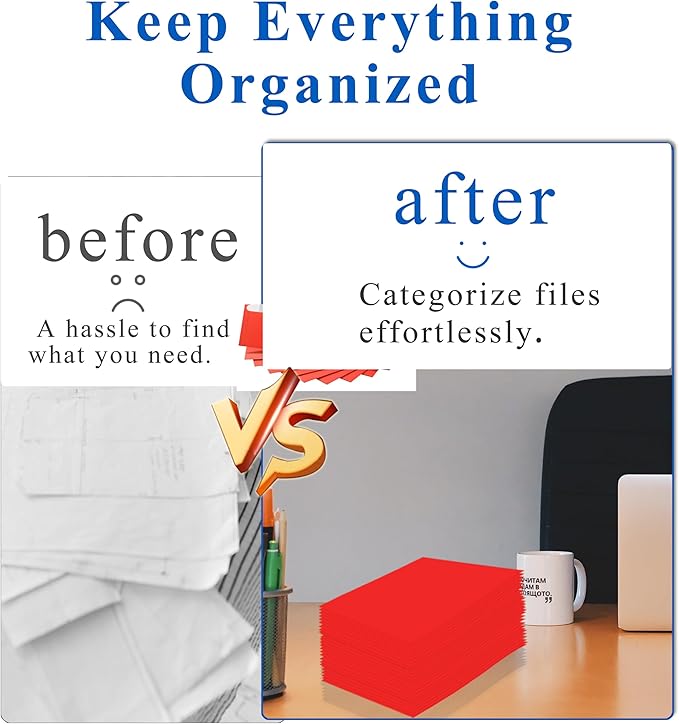 Zzrywuty File Folders with Pockets Letter Size, 50-Pack Paper Folders with Card Slot, Two Pocket Folders for School Students, Businessmen, Home and Office Workers（Red）