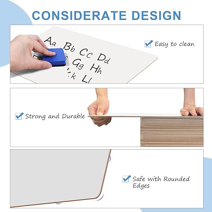 32 Pack Dry Erase Boards, 9"x12" Double Sided Easel Small Whiteboards with Lines for Kids, Education Teacher Classroom Bulk, Mini Portable Drawing Writing White Boards Lined Lapboards for Students